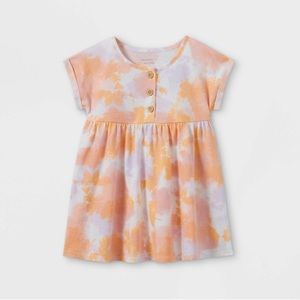 Grayson mini toddler girls tie dye Henley knit dress - pink 5